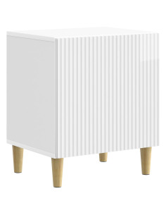 Armadio da Notte Bianco Lucido 43 x 34,5 x 50 cm