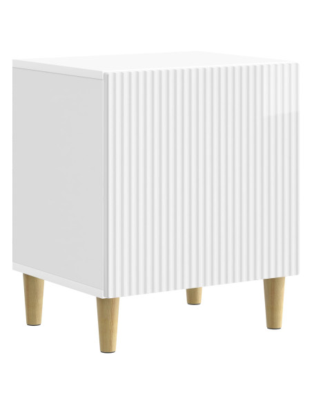 Armadio da Notte Bianco Lucido 43 x 34,5 x 50 cm