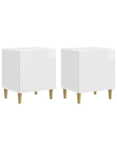 Armadio da Notte 2 pcs Bianco Lucido 43 x 34,5 x 50 cm