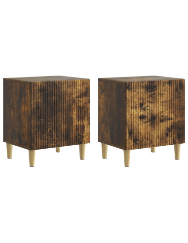 Armadio da Notte 2 pcs Rovere Fumo 43 x 34,5 x 50 cm
