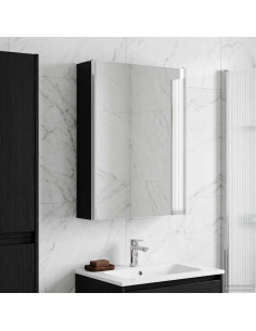 Mobiletto per specchio da bagno Rovere Nero 53,5 x 15,5 x 70 cm