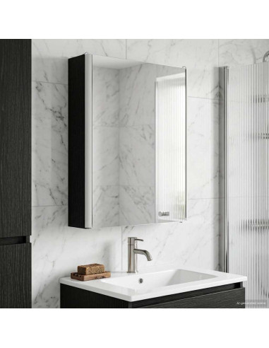 Mobiletto per specchio da bagno Rovere Nero 43 x 11,5 x 60,5 cm