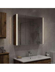 Mobiletto per specchio da bagno Rovere fumé 73.5 x 15.5 x 70 cm