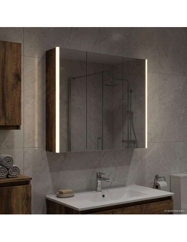 Mobiletto per specchio da bagno Rovere fumé 73.5 x 15.5 x 70 cm