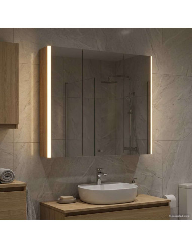 Mobiletto per specchio da bagno con lo scaffale Rovere Sonoma