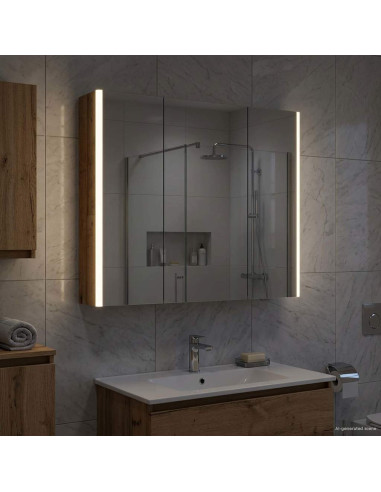 Mobiletto per specchio da bagno con lo scaffale Legno vecchio