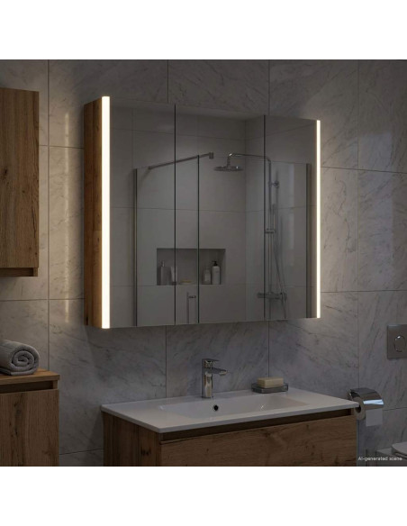 Mobiletto per specchio da bagno con lo scaffale Legno vecchio