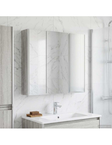 Mobiletto per specchio da bagno con lo scaffale Grigio Sonoma