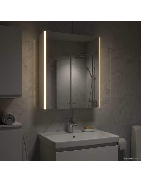 Mobiletto per specchio da bagno Bianco 53,5 x 15,5 x 70 cm