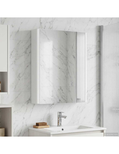 Mobiletto per specchio da bagno Bianco 43 x 11,5 x 60,5 cm