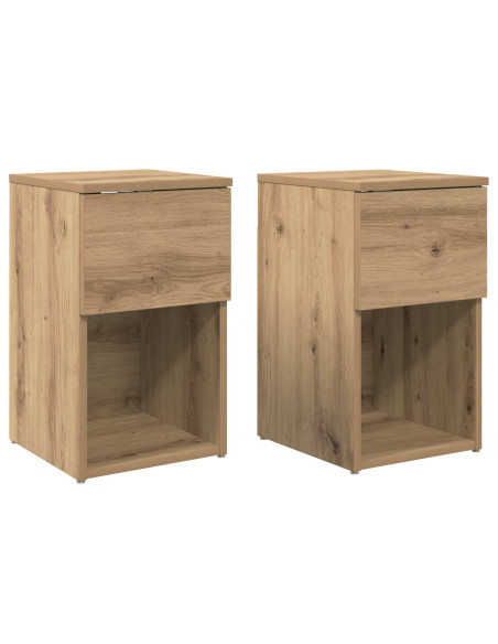 Armadietto per letto 2 pcs Rovere Artigianale 29 x 31,5 x 49 cm