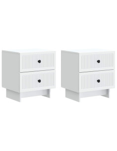 Armadio da Notte con cassetto 2 pcs Bianco 43 x 34,5 x 47,5 cm