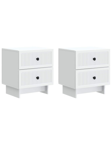 Armadio da Notte con cassetto 2 pcs Bianco 43 x 34,5 x 47,5 cm