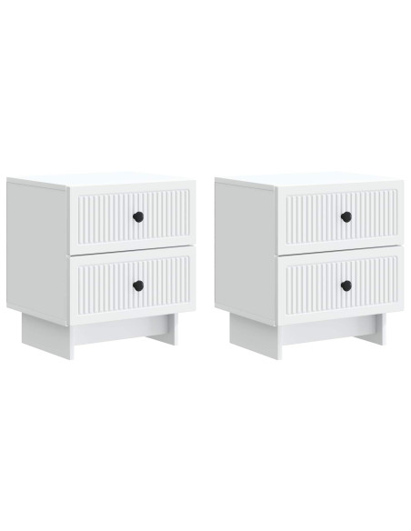 Armadio da Notte con cassetto 2 pcs Bianco 43 x 34,5 x 47,5 cm
