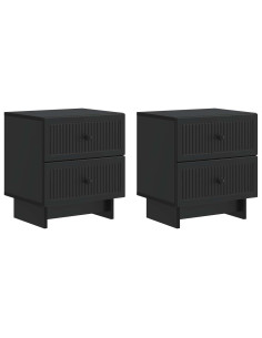Armadio da Notte con cassetto 2 pcs Nero 43 x 34,5 x 47,5 cm