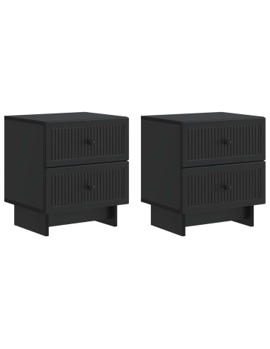 Armadio da Notte con cassetto 2 pcs Nero 43 x 34,5 x 47,5 cm