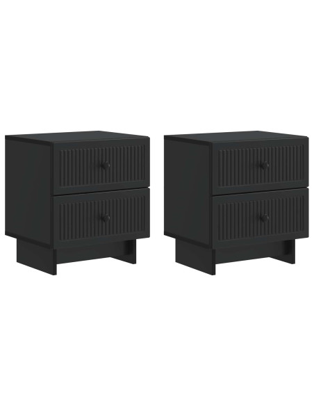 Armadio da Notte con cassetto 2 pcs Nero 43 x 34,5 x 47,5 cm
