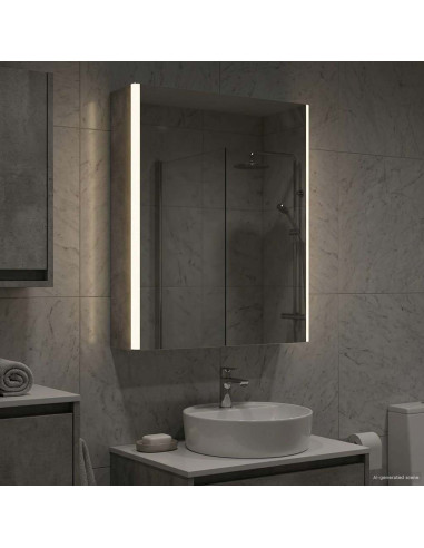 Mobiletto per specchio da bagno Grigio cemento