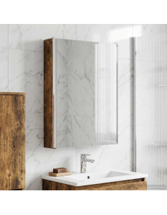 Mobiletto per specchio da bagno Rovere fumé 43 x 11,5 x 60,5 cm