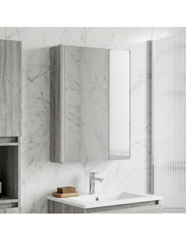 Mobiletto per specchio da bagno Grigio Sonoma