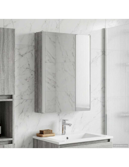 Mobiletto per specchio da bagno Grigio Sonoma
