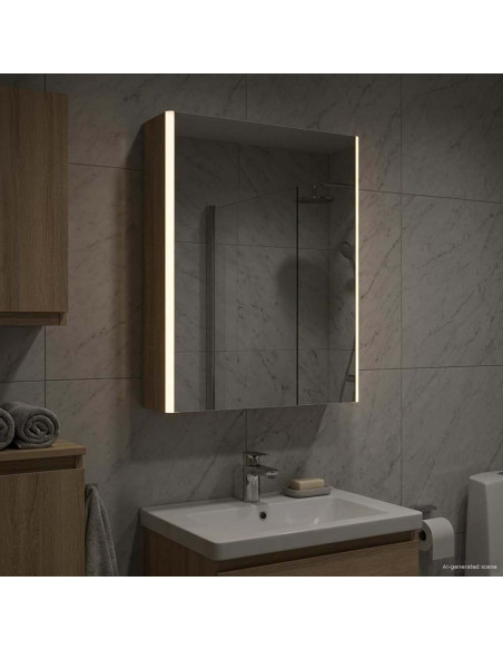 Mobiletto per specchio da bagno Rovere Sonoma