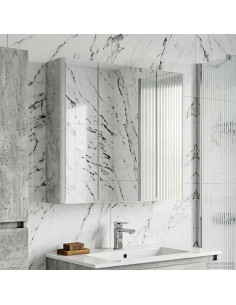 Mobiletto per specchio da bagno Grigio cemento