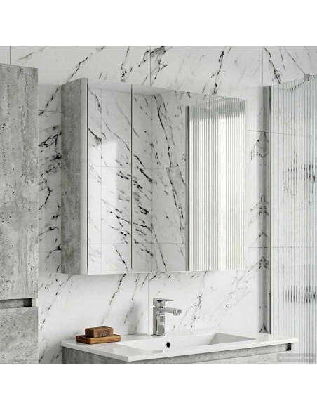 Mobiletto per specchio da bagno Grigio cemento