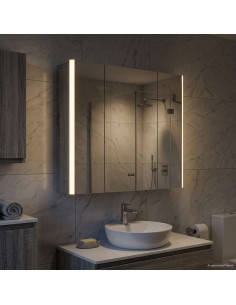 Mobiletto per specchio da bagno Grigio Sonoma