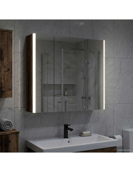 Mobiletto per specchio da bagno Legno vecchio