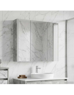 Mobiletto per specchio da bagno con lo scaffale Grigio cemento