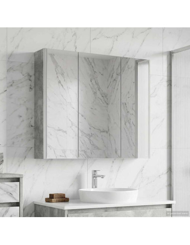 Mobiletto per specchio da bagno con lo scaffale Grigio cemento