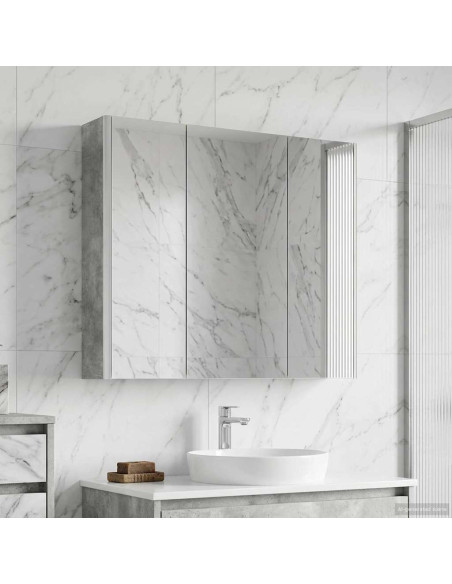 Mobiletto per specchio da bagno con lo scaffale Grigio cemento