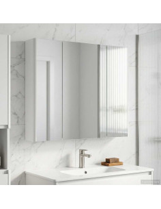 Mobiletto per specchio da bagno Bianco 83,5 x 15,5 x 70 cm