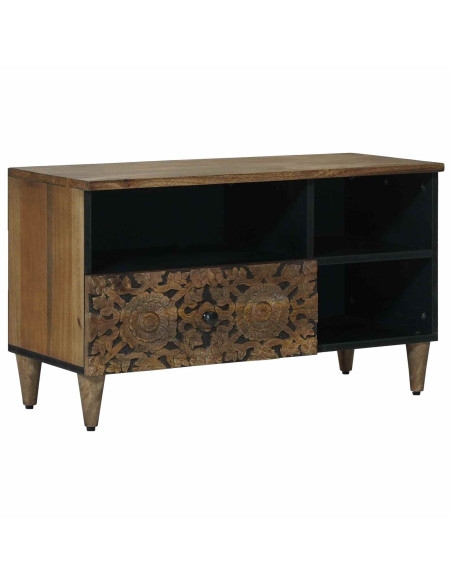 Mobile TV Marrone 80 x 33,5 x 46 cm Legno di mango massello