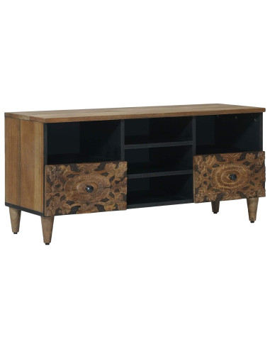 Mobile TV Marrone 100 x 33,5 x 46 cm Legno di mango massello