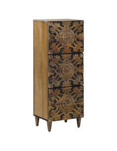 Mobile Alto Marrone 40 x 33,5 x 110 cm Legno di mango massello