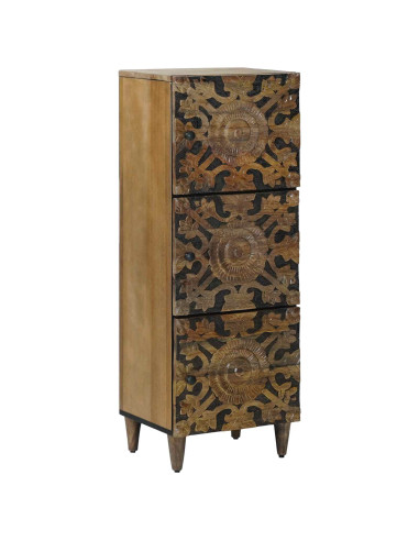 Mobile Alto Marrone 40 x 33,5 x 110 cm Legno di mango massello