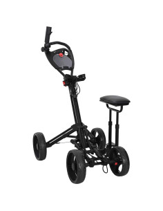 Carrello da golf con sedile Nero 85 x 67 x 114 cm Alluminio