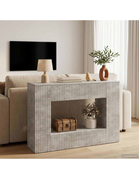 Tavolo consolle Rigato Grigio Cemento 101 x 29 x 74 cm