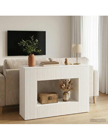 Tavolo consolle Rigato Bianco Lucido 101 x 29 x 74 cm