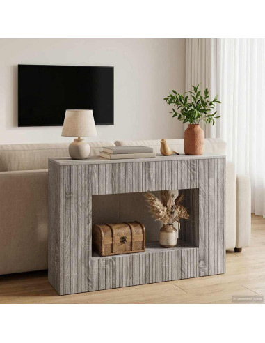 Tavolo consolle Rigato Sonoma grigia 101 x 29 x 74 cm