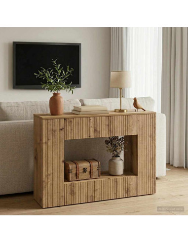 Tavolo consolle Rigato Rovere Artigianale 101 x 29 x 74 cm
