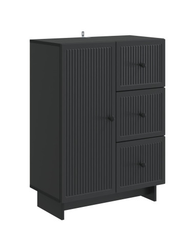 Credenza Nero 66 x 34,5 x 90 cm Legno ingegnerizzato