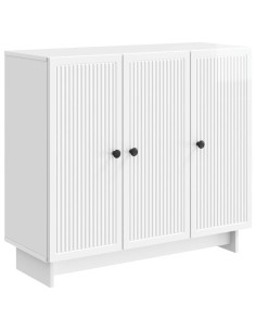 Credenza Bianco Lucido 89 x 34,5 x 80 cm Legno ingegnerizzato