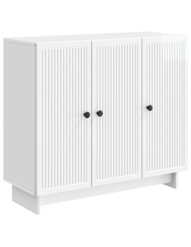 Credenza Bianco Lucido 89 x 34,5 x 80 cm Legno ingegnerizzato