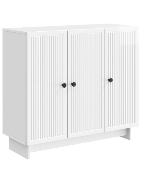 Credenza Bianco Lucido 89 x 34,5 x 80 cm Legno ingegnerizzato