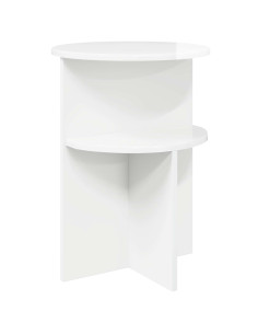 Tavolo laterale con archiviazione Bianco Lucido Ø 39,5 x 55 cm