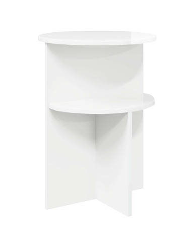 Tavolo laterale con archiviazione Bianco Lucido Ø 39,5 x 55 cm