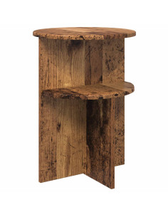 Tavolo laterale con archiviazione Legno antico Ø 39,5 x 55 cm